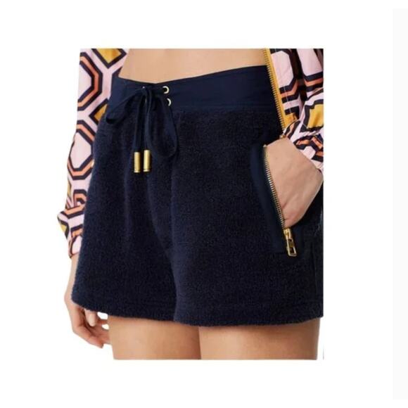 NWT Tory Burch Navy Josie Terry Cloth W/Gold Accent Shorts - SIZE  8 - Picture 5 of 10